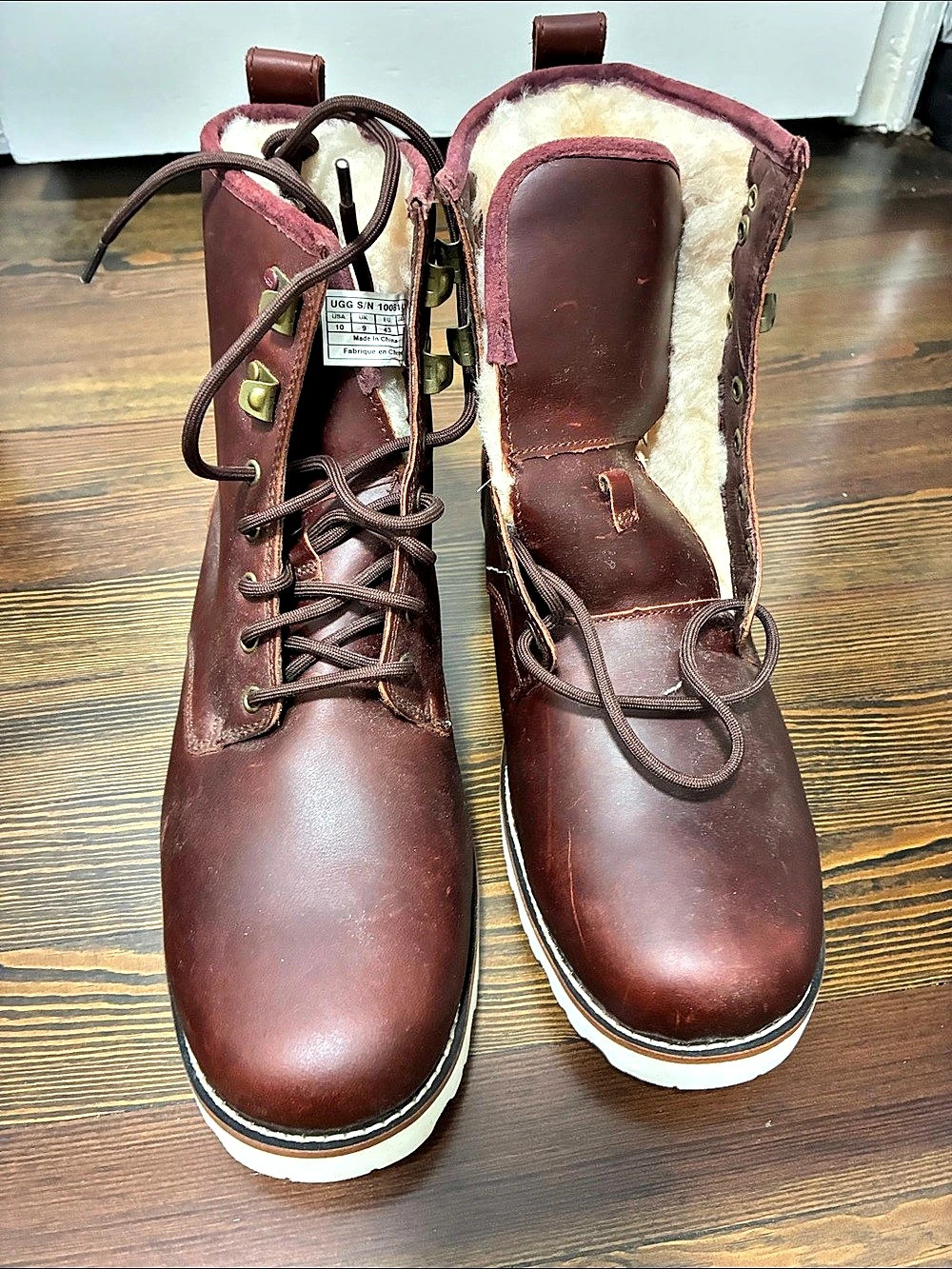 UGG Men’s Hannen TL Leather-Look Lace-Up Boots US 10